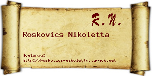 Roskovics Nikoletta névjegykártya