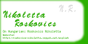 nikoletta roskovics business card